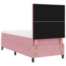 Box spring seng med hovedgærde Lyserød 90 x 190 cm Fløjl