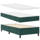 Box spring seng med hovedgærde Mørkegrøn 90 x 200 cm Fløjl