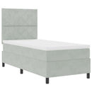 Box spring seng med hovedgærde Lysegrå 100 x 200 cm Fløjl