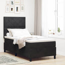Box spring seng med hovedgærde Sort 100 x 200 cm Fløjl