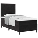 Box spring seng med hovedgærde Sort 100 x 200 cm Fløjl