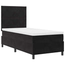 Box spring seng med hovedgærde Sort 100 x 200 cm Fløjl