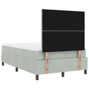 Box spring seng med hovedgærde Lysegrå 120 x 190 cm Fløjl