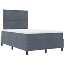 Box spring seng med hovedgærde Mørkegrå 120 x 190 cm Fløjl