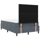 Box spring seng med hovedgærde Mørkegrå 120 x 190 cm Fløjl
