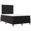 Box spring seng med hovedgærde Sort 120 x 190 cm Fløjl