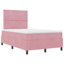 Box spring seng med hovedgærde Lyserød 120 x 190 cm Fløjl