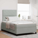 Box spring seng med hovedgærde Lysegrå 120 x 200 cm Fløjl