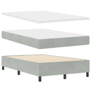 Box spring seng med hovedgærde Lysegrå 120 x 200 cm Fløjl