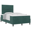Box spring seng med hovedgærde Mørkegrøn 120 x 200 cm Fløjl