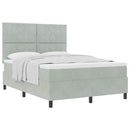Box spring seng med hovedgærde Lysegrå 140 x 190 cm Fløjl