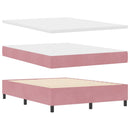 Box spring seng med hovedgærde Lyserød 140 x 200 cm Fløjl