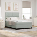 Box spring seng med hovedgærde Lysegrå 160 x 200 cm Fløjl
