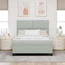 Box spring seng med hovedgærde Lysegrå 160 x 200 cm Fløjl