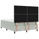 Box spring seng med hovedgærde Lysegrå 160 x 200 cm Fløjl