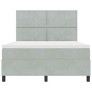 Box spring seng med hovedgærde Lysegrå 160 x 200 cm Fløjl