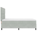 Box spring seng med hovedgærde Lysegrå 160 x 200 cm Fløjl