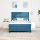 Box spring seng med hovedgærde Mørk blå 160 x 200 cm Fløjl
