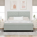 Box spring seng med hovedgærde Lysegrå 180 x 200 cm Fløjl