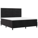 Box spring seng med hovedgærde Sort 180 x 200 cm Fløjl