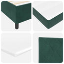 Box spring seng med hovedgærde Mørkegrøn 180 x 200 cm Fløjl