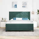 Box spring seng med hovedgærde Mørkegrøn 180 x 200 cm Fløjl