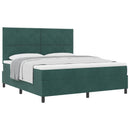 Box spring seng med hovedgærde Mørkegrøn 180 x 200 cm Fløjl