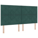 Box spring seng med hovedgærde Mørkegrøn 180 x 200 cm Fløjl