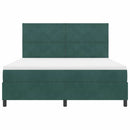 Box spring seng med hovedgærde Mørkegrøn 180 x 200 cm Fløjl