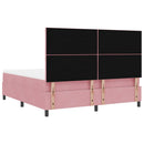 Box spring seng med hovedgærde Lyserød 180 x 200 cm Fløjl