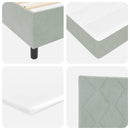 Box spring seng med hovedgærde Lysegrå 200 x 200 cm Fløjl