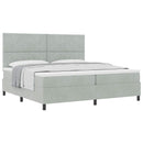 Box spring seng med hovedgærde Lysegrå 200 x 200 cm Fløjl