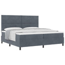 Box spring seng med hovedgærde Mørkegrå 200 x 200 cm Fløjl
