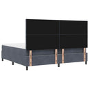Box spring seng med hovedgærde Mørkegrå 200 x 200 cm Fløjl