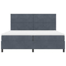 Box spring seng med hovedgærde Mørkegrå 200 x 200 cm Fløjl
