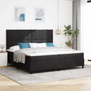 Box spring seng med hovedgærde Sort 200 x 200 cm Fløjl