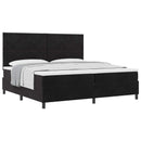 Box spring seng med hovedgærde Sort 200 x 200 cm Fløjl