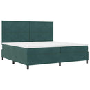 Box spring seng med hovedgærde Mørkegrøn 200 x 200 cm Fløjl