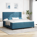 Box spring seng med hovedgærde Mørk blå 200 x 200 cm Fløjl