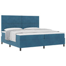Box spring seng med hovedgærde Mørk blå 200 x 200 cm Fløjl