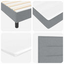 Box spring seng med hovedgærde Lysegrå 80 x 200 cm Stof