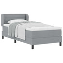 Box spring seng med hovedgærde Lysegrå 80 x 200 cm Stof