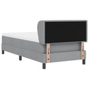 Box spring seng med hovedgærde Lysegrå 80 x 200 cm Stof