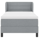 Box spring seng med hovedgærde Lysegrå 80 x 200 cm Stof