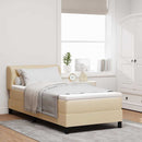 Box spring seng med madras Creme 80 x 200 cm Stof
