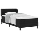 Box spring seng med madras med hovedgærde Sort 90 x 190 cm Stof