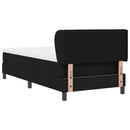 Box spring seng med madras med hovedgærde Sort 90 x 190 cm Stof