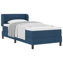 Box spring seng med madras med hovedgærde Blå 90 x 190 cm Stof