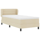Box spring seng med madras Creme 90 x 200 cm Stof