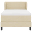 Box spring seng med madras Creme 90 x 200 cm Stof